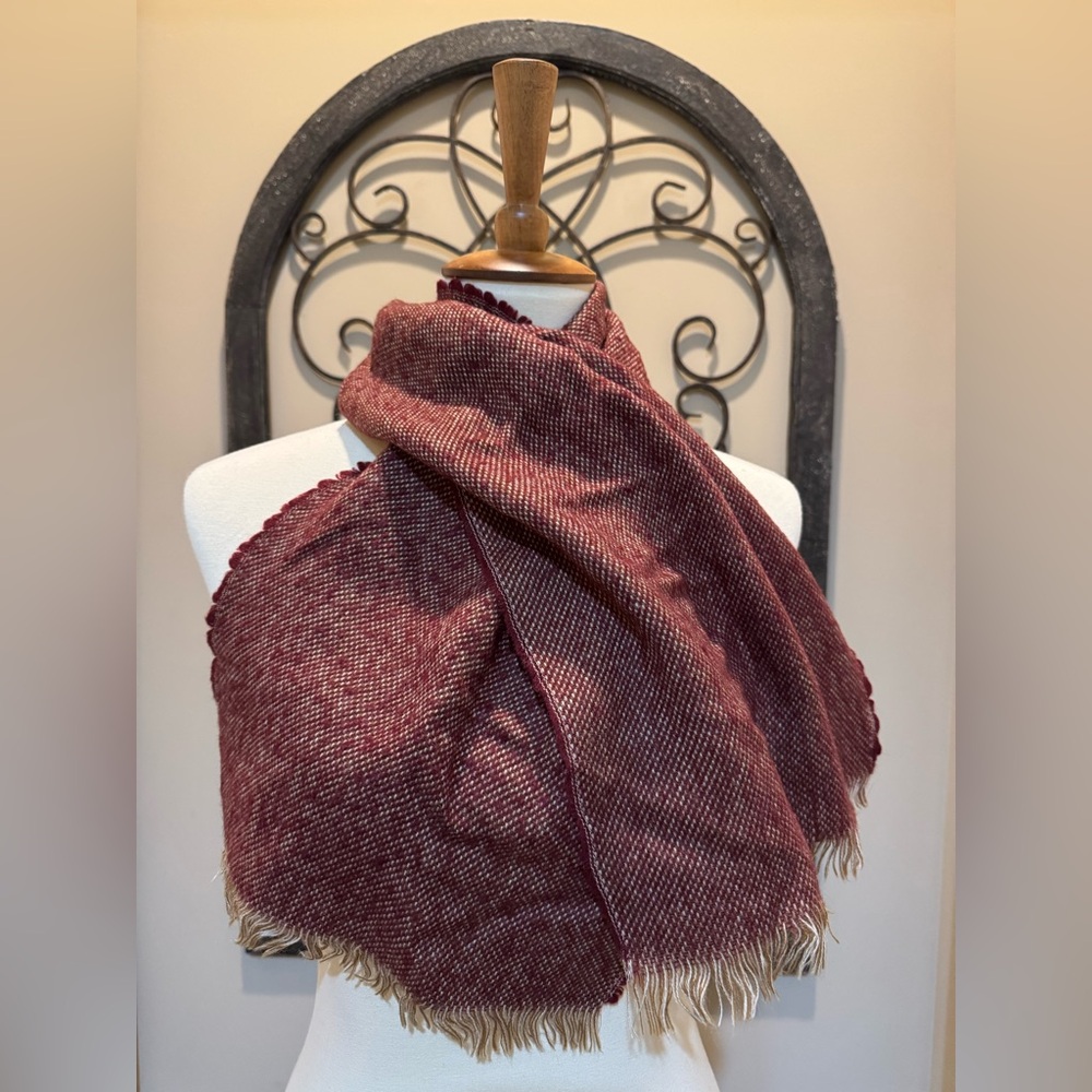 🛍️ 3/$21 | Vintage Winter Scarf, Burgundy Acrylic Winter Scarf